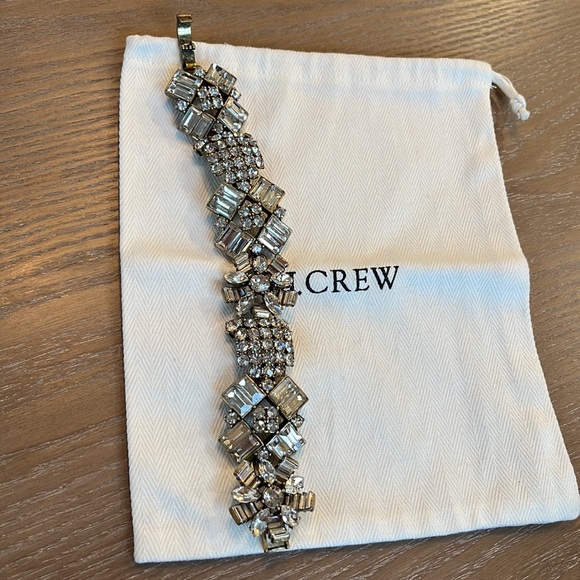 J.CREW BRACELET OLD GOLD & CRYSTAL - Picture 2 of 7